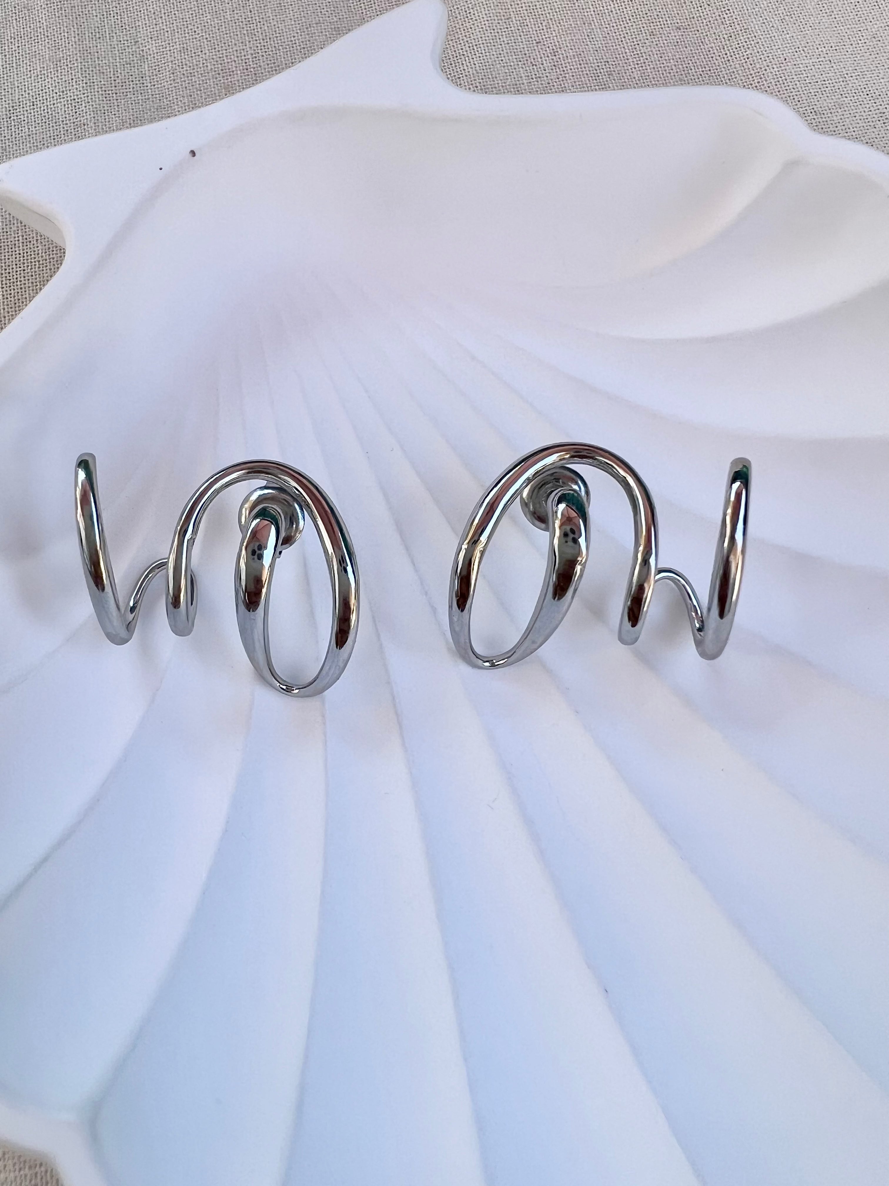 Boucles d'oreilles argentées