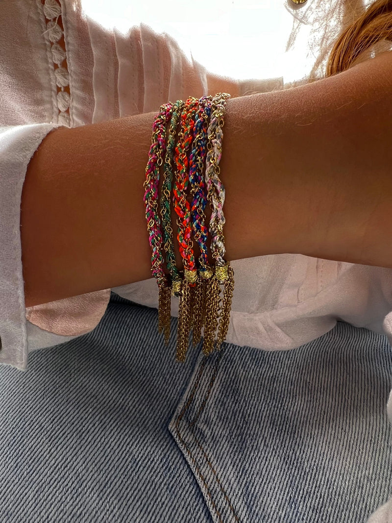 Bracelets en cordon & tissu